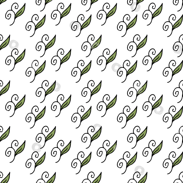 Скачать Бесшовный узор с красивыми декоративными элементами в виде листьев. Векторное изображение. фотосток Ozero
