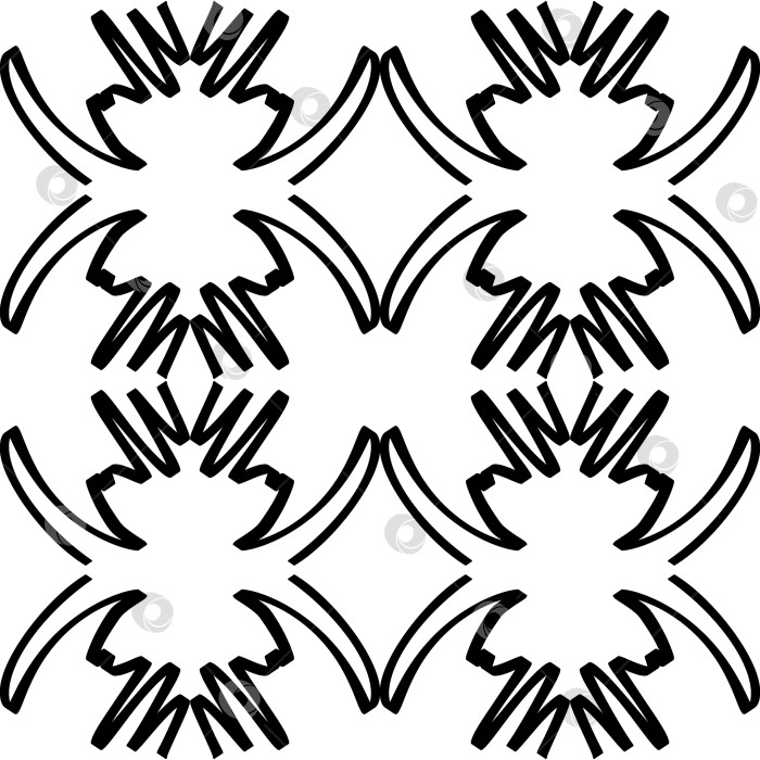 Скачать Абстрактный узор в чёрно-белой гамме, паттерн, орнамент. фотосток Ozero