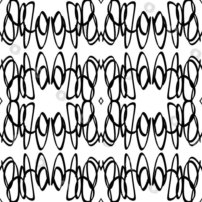 Скачать Паттерн. Динамичный чёрно-белый орнамент: переплетение линий. фотосток Ozero