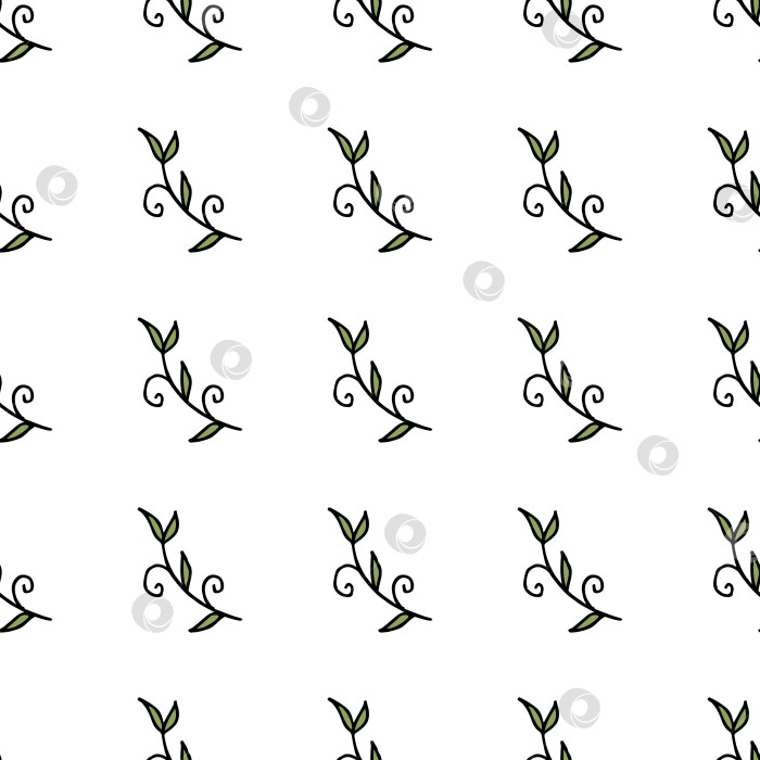 Скачать Бесшовный узор с великолепными декоративными элементами в виде листьев. Векторное изображение. фотосток Ozero