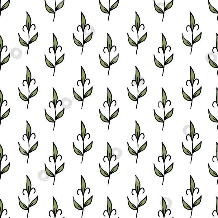 Скачать Бесшовный узор с великолепными декоративными элементами в виде листьев. Векторное изображение. фотосток Ozero