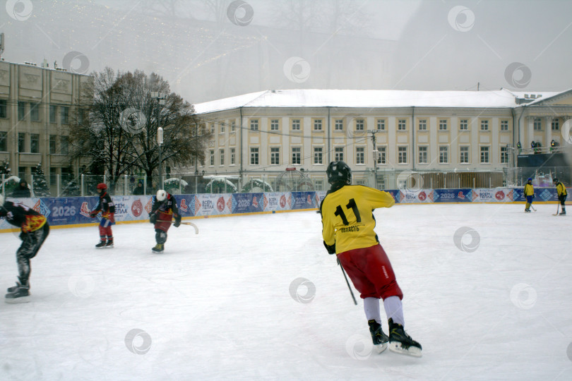Скачать Хоккеист на льду. фотосток Ozero