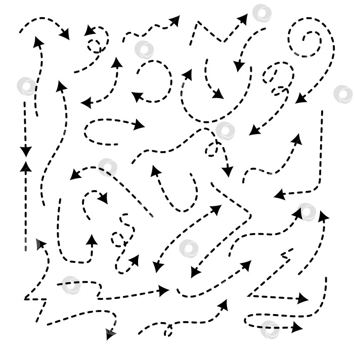 Скачать Коллекция черных точечных стрелок различной формы. фотосток Ozero