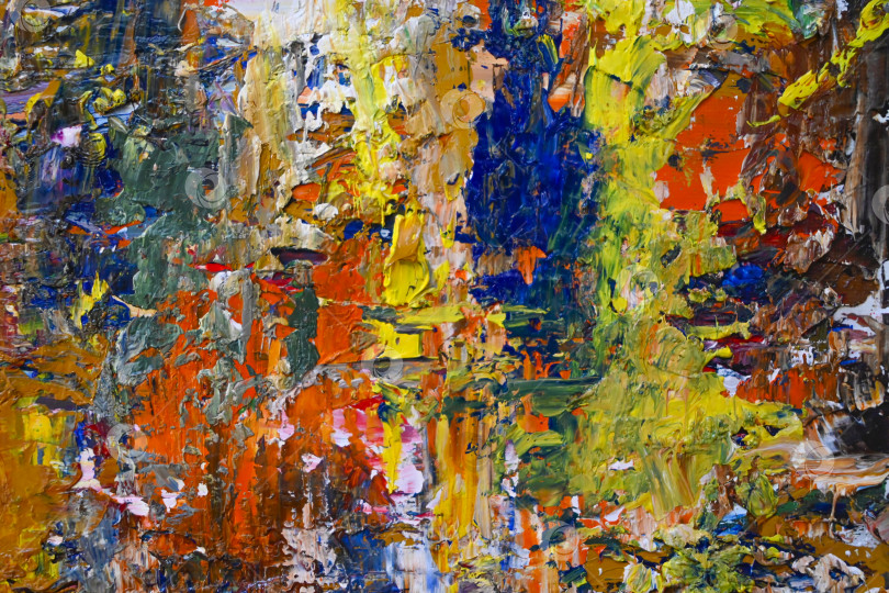 Скачать Энергия цвета. Абстрактная композиция из разноцветных мазков масла. фотосток Ozero