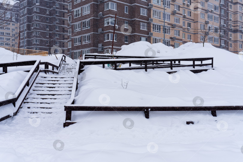 Скачать Москва после снежного шторма фотосток Ozero