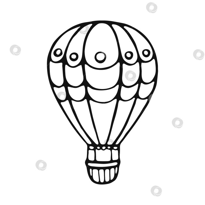 Скачать Нарисованный от руки контур воздушного шара. Векторная иллюстрация фотосток Ozero