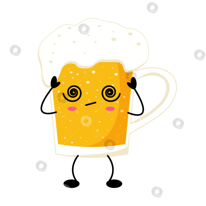 Скачать Симпатичная Кавайная иллюстрация персонажа из пивной кружки фотосток Ozero