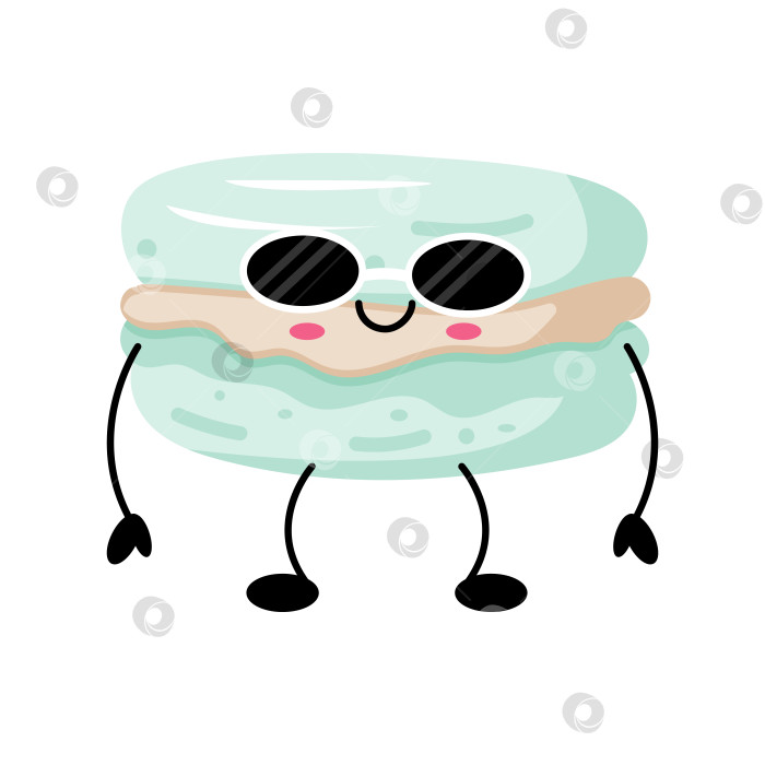 Скачать Симпатичная Кавайная иллюстрация персонажа десерта из макаронных изделий фотосток Ozero