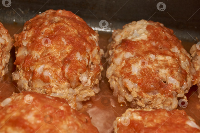 Скачать Домашние ленивые голубцы с мясом и рисом. фотосток Ozero