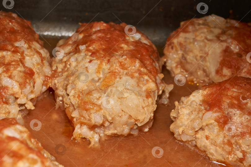 Скачать Домашние ленивые голубцы с мясом и рисом. фотосток Ozero