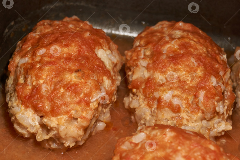 Скачать Домашние ленивые голубцы с мясом и рисом. фотосток Ozero