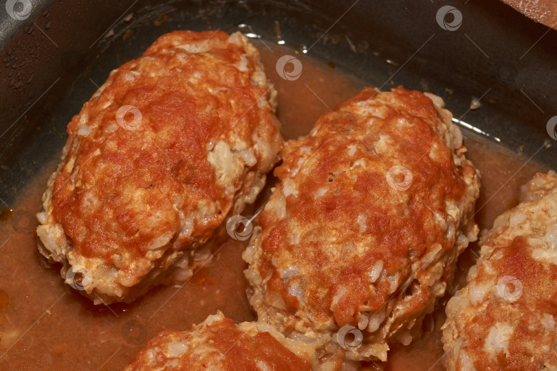 Скачать Домашние ленивые голубцы с мясом и рисом. фотосток Ozero