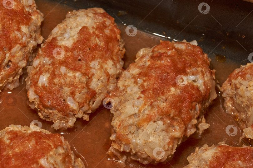 Скачать Домашние ленивые голубцы с мясом и рисом. фотосток Ozero