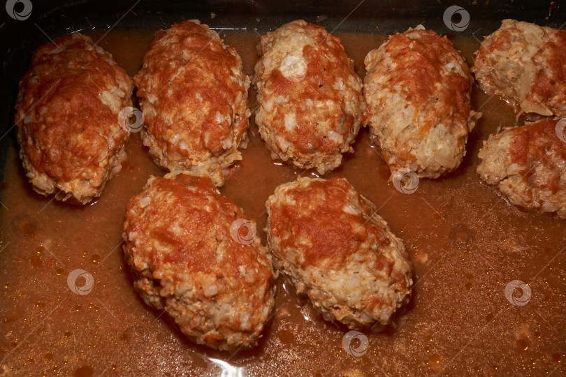 Скачать Домашние ленивые голубцы с мясом и рисом. фотосток Ozero