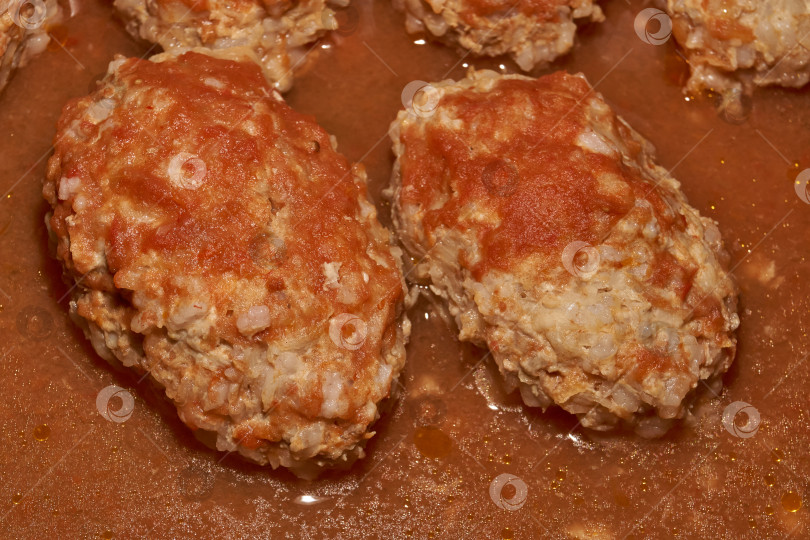 Скачать Домашние ленивые голубцы с мясом и рисом. фотосток Ozero