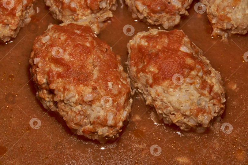 Скачать Домашние ленивые голубцы с мясом и рисом. фотосток Ozero