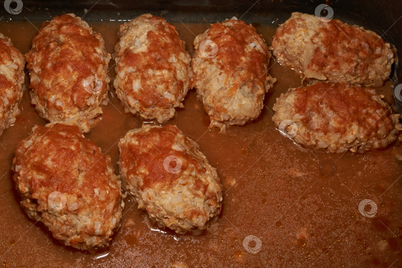 Скачать Домашние ленивые голубцы с мясом и рисом. фотосток Ozero