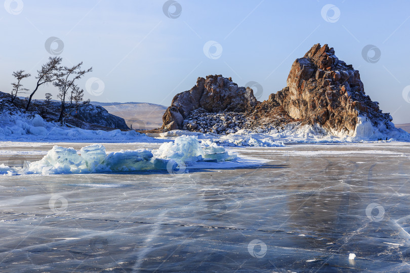 Скачать Зимний пейзаж Байкала фотосток Ozero