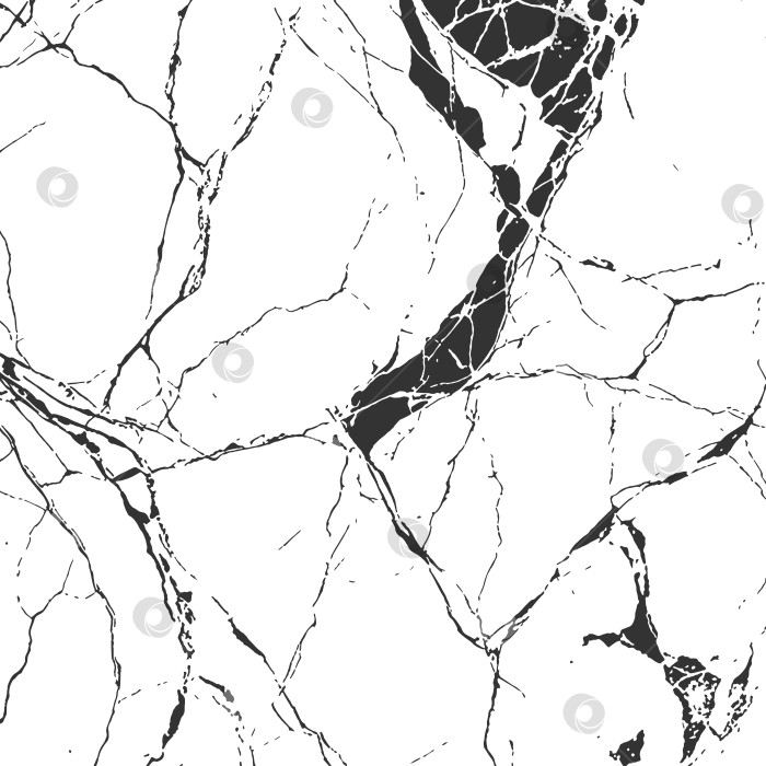 Скачать Поверхность из старого мрамора с зернистым рисунком для декоративного оформления. Белая мраморная стена с многочисленными трещинами. Текстура плиточного камня. Векторные монохромные обои фотосток Ozero
