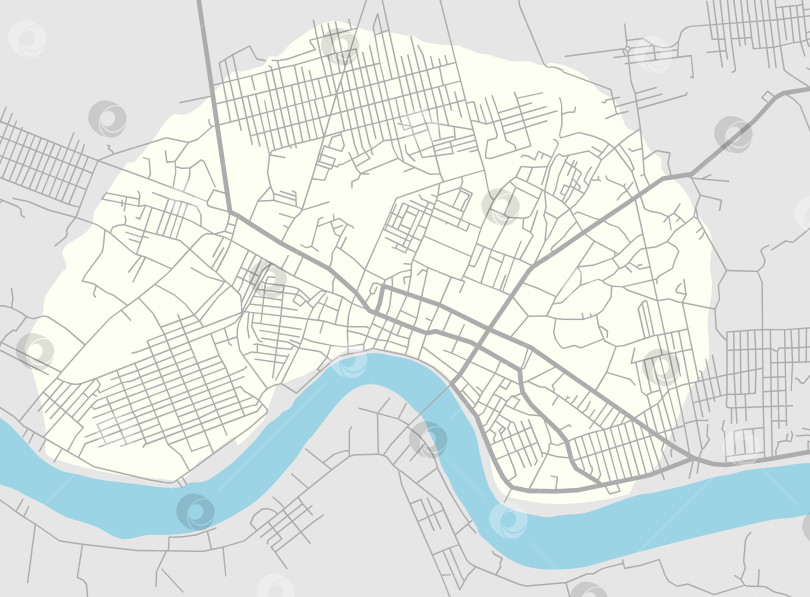 Скачать Карта города. Линейная схема дорог. Улицы города на плане. Архитектурный фон города Патейн в Мьянме. Городская среда, архитектурный фон. Вектор фотосток Ozero