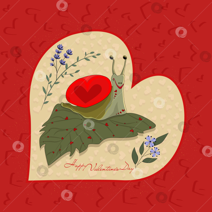 Скачать Валентинка-улитка фотосток Ozero