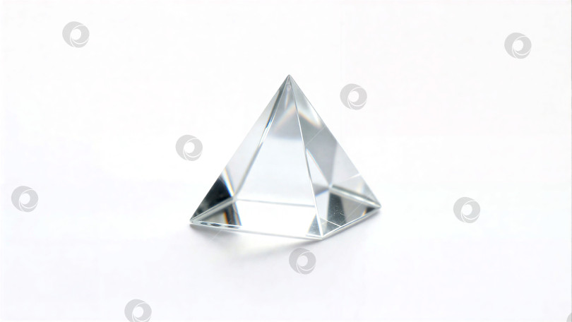 Скачать Прозрачная стеклянная призма на светлой поверхности фотосток Ozero