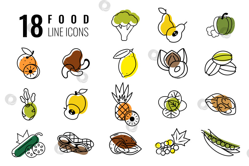 Скачать 18 Значков ПРОДУКТОВОЙ ЛИНЕЙКИ фотосток Ozero