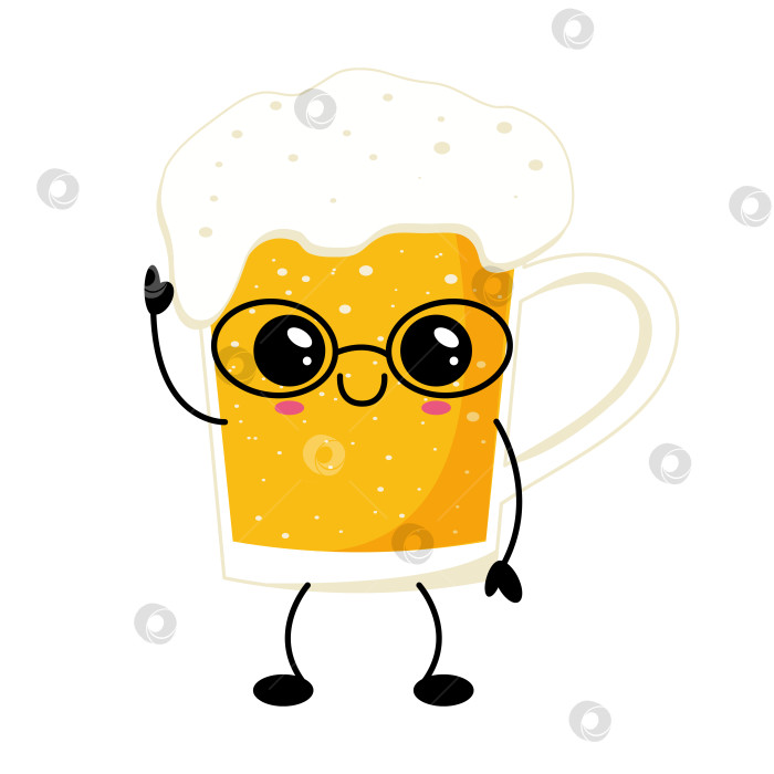 Скачать Симпатичная Кавайная иллюстрация персонажа из пивной кружки фотосток Ozero