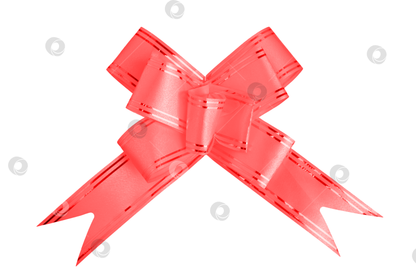 Скачать рождественское украшение из цветной бумажной ленты, изолированный бант на белом фоне фотосток Ozero