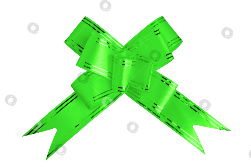 Скачать рождественское украшение из цветной бумажной ленты, изолированный бант на белом фоне фотосток Ozero