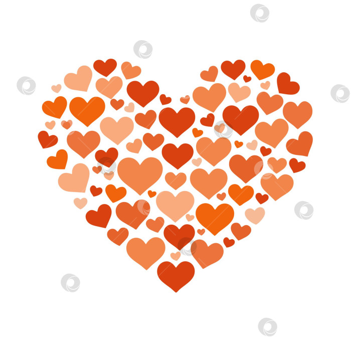 Скачать Романтичное красно-оранжевое сердце, Клипарт на День Святого Валентина фотосток Ozero