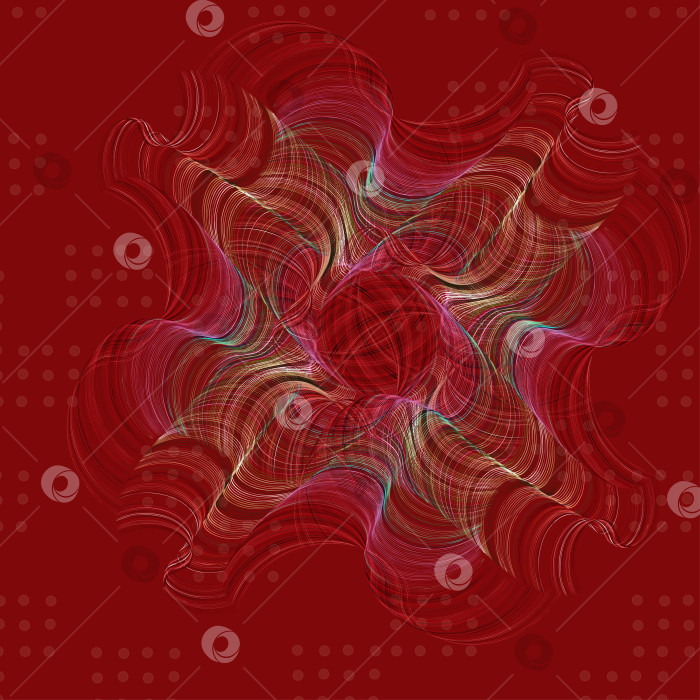 Скачать Множество тонких, ярких, цветных, витых линий объединяются в волнистую полосу, образуя абстрактный фон. фотосток Ozero