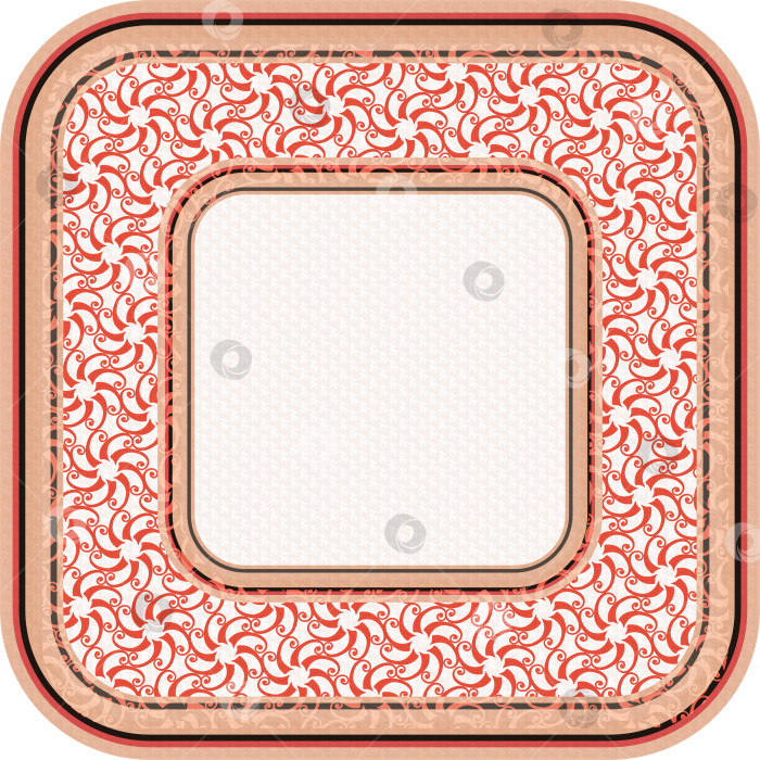 Скачать Прямоугольная рамка с авторским рисунком и пустым центральным полем для текста или фотографии. фотосток Ozero