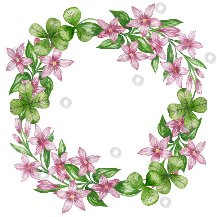 Скачать Набор акварельных иллюстраций ко Дню Святого Патрика. Нарисованный от руки изолированный клипарт с изображением шляпы лепрекона, клевера, золотых монет, ирландского флага, зеленого пива и горшка с золотом. Талисманы на удачу, богатство и успех. Коллекция предметов для праздника. фотосток Ozero