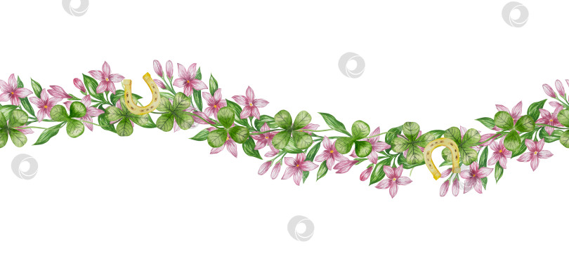 Скачать Набор акварельных иллюстраций ко Дню Святого Патрика. Нарисованный от руки изолированный клипарт с изображением шляпы лепрекона, клевера, золотых монет, ирландского флага, зеленого пива и горшка с золотом. Талисманы на удачу, богатство и успех. Коллекция предметов для праздника. фотосток Ozero