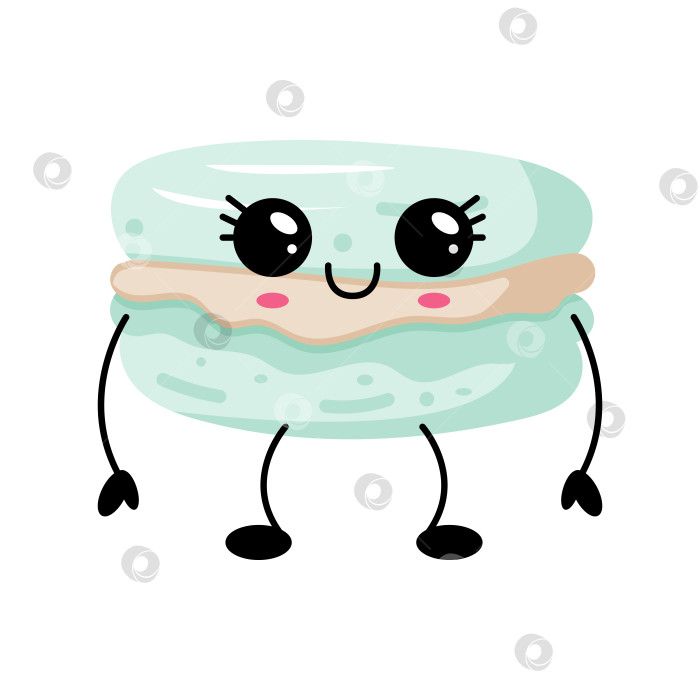 Скачать Милый Кавайный персонаж десерта из макарон фотосток Ozero