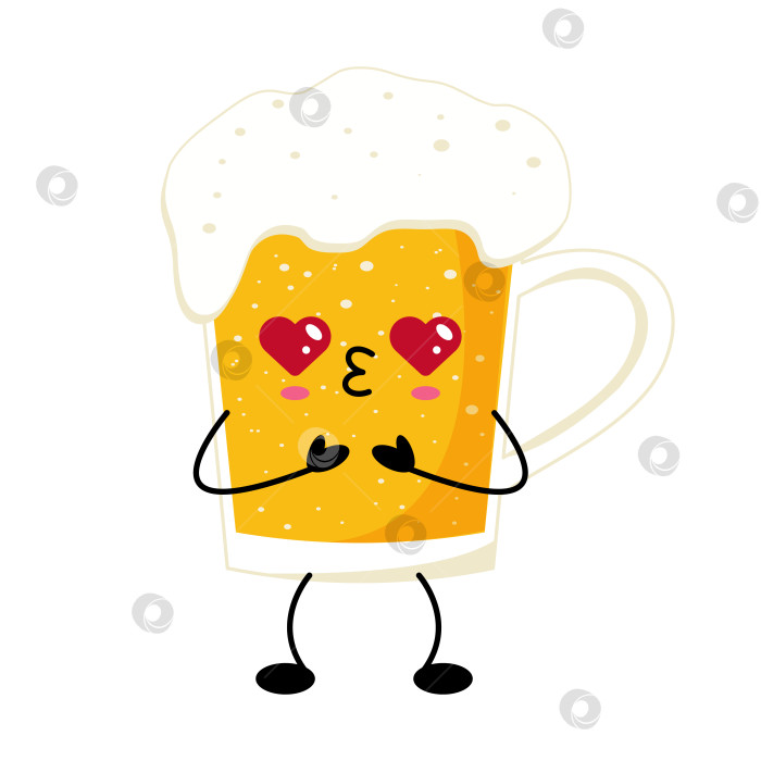 Скачать Симпатичная Кавайная иллюстрация персонажа из пивной кружки фотосток Ozero