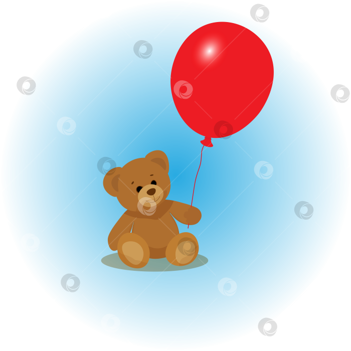 Скачать Бурый медведь сидит и держит в лапах красный мяч. Понятие любви, День Святого Валентина и 8 марта. фотосток Ozero