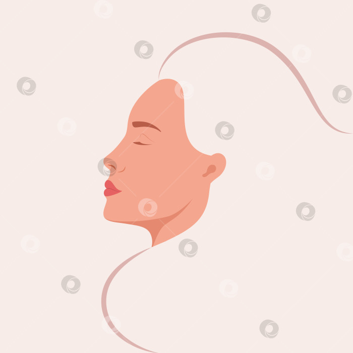 Скачать Красивая женщина в профиль фотосток Ozero