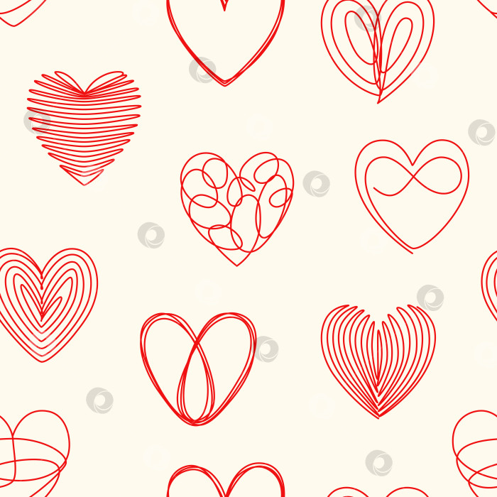 Скачать Бесшовный узор в виде сердечек фотосток Ozero
