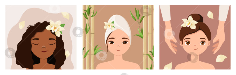 Скачать Набор девушек. Спа-процедуры фотосток Ozero