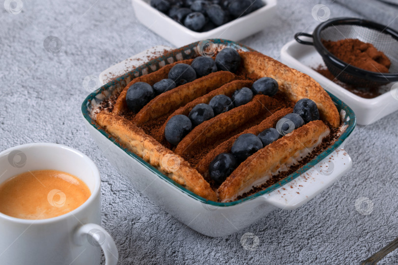 Скачать Модный японский йогуртовый чизкейк с бисквитным печеньем и черникой фотосток Ozero