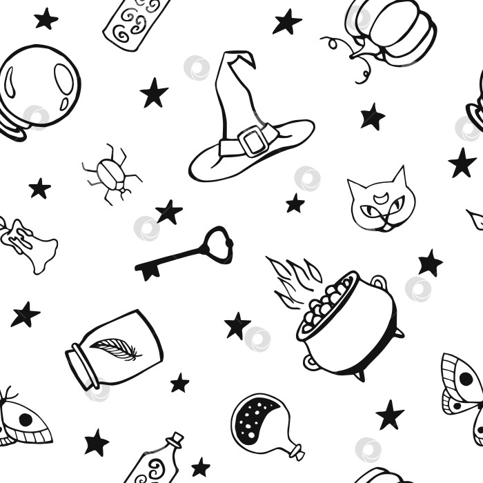 Скачать Колдовство, магический фон для ведьм и волшебников. Векторное море фотосток Ozero