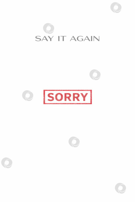 Скачать Красная печать с надписью "ИЗВИНИТЕ" на чистом белом фоне, минимальная концепция извинения, свободное место для копирования фотосток Ozero