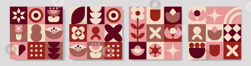 Скачать Геометрические поздравительные плакаты к Международному женскому дню фотосток Ozero