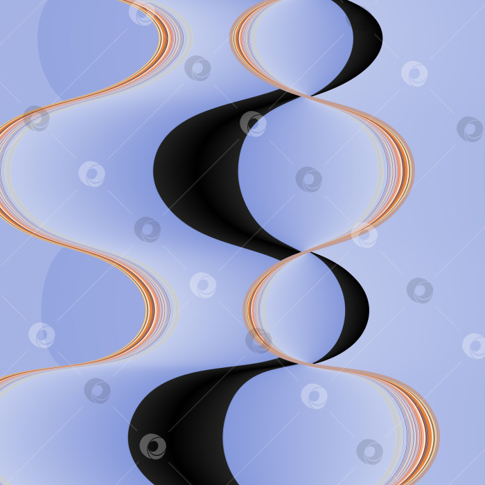 Скачать Абстрактное изображение с вертикальными волнистыми линиями на градиентном голубоватом фоне. фотосток Ozero