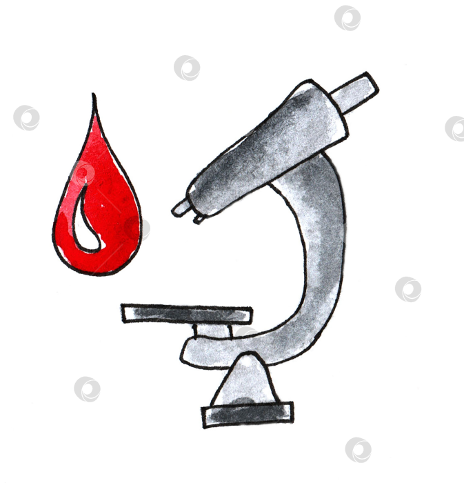 Скачать Набор акварельных красок Medical Doodle line. Медицинский эскиз коллекции фотосток Ozero