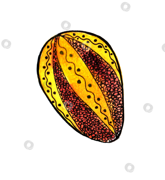 Скачать Поздравительная открытка с Пасхой. Пасхальное яйцо на акварельном фоне. Пасхальное воскресенье. Оранжевый пасхальный фон фотосток Ozero