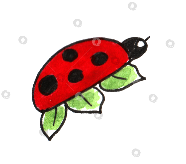 Скачать Набор акварельных рисунков "Весенние простенькие детские каракули" с набросками от руки. Милая мультяшная иллюстрация, выполненная от руки. фотосток Ozero