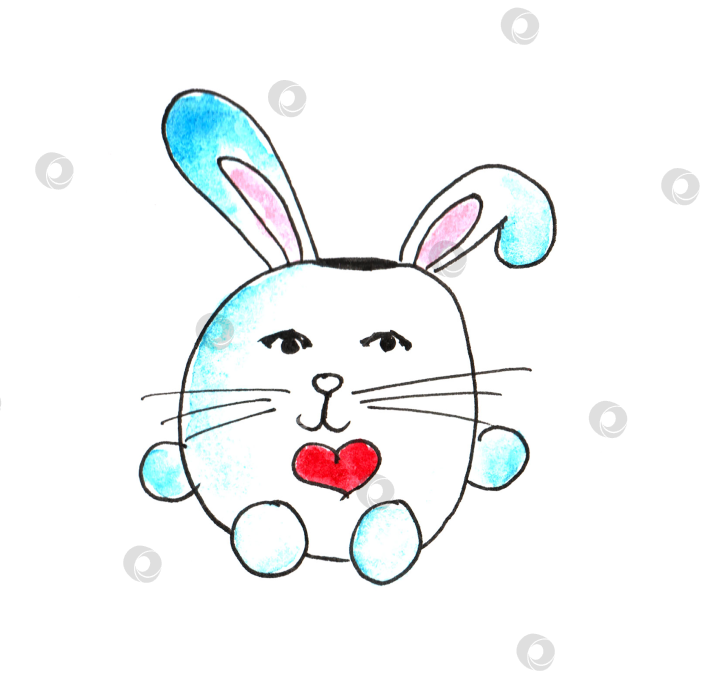 Скачать Набор акварельных пасхальных рисунков. Набор пасхальных рисунков, нарисованных от руки, на белом фоне фотосток Ozero